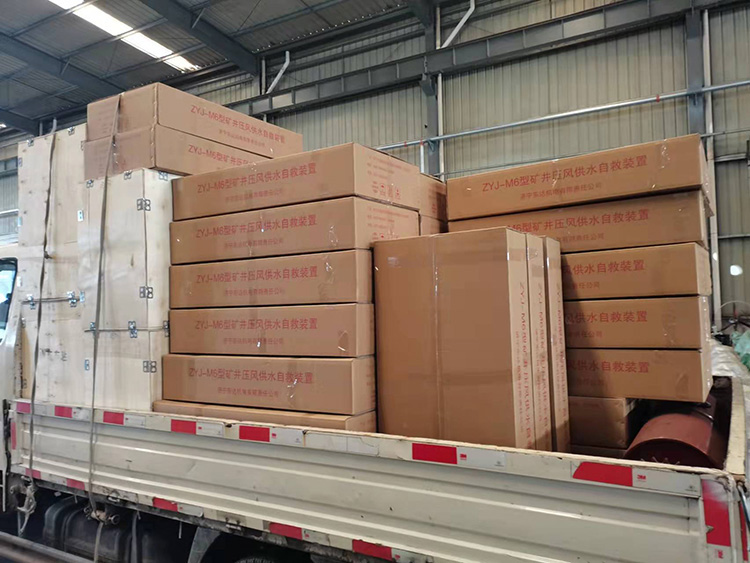 山东矿安机电一批压风供水自救装置及气动隔膜泵发往陕西榆林